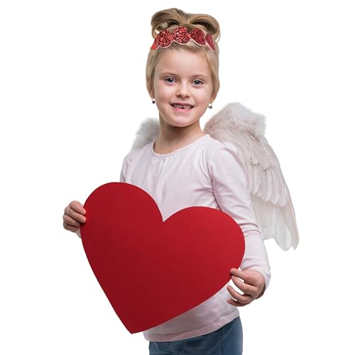 Finduat Red Glitter Heart Headband Valentine's Day Hair Accessory