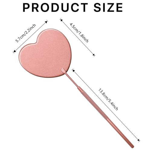 Pink Heart Shaped Eyelash Mirror - 2.2 Inch Lash Extension Tool for Beauty