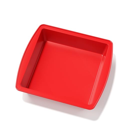 Saphe 8-Inch Square Silicone Cake Pan – Nonstick Baking Mold (1 Pack)