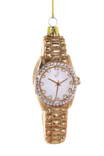 Glass Luxury Watch Christmas Ornament Gold Hanging Decor