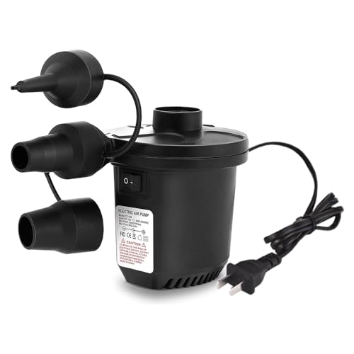 Aida & Hani Electric Air Pump for Inflatables with 3 Nozzles - Fast Inflator & Deflator for Pool Floats, Air Mattresses, and More