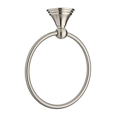 Amazon Basics Modern Towel Ring, Satin Nickel, 6.3-Inch