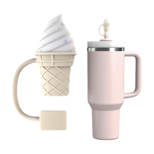 Ice Cream Silicone Straw Cover for Stanley Cup 10mm Straw Topper