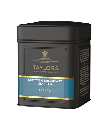Scottish Breakfast Loose Leaf Tea by Taylors of Harrogate - 4.41 oz Tin Pack of 4