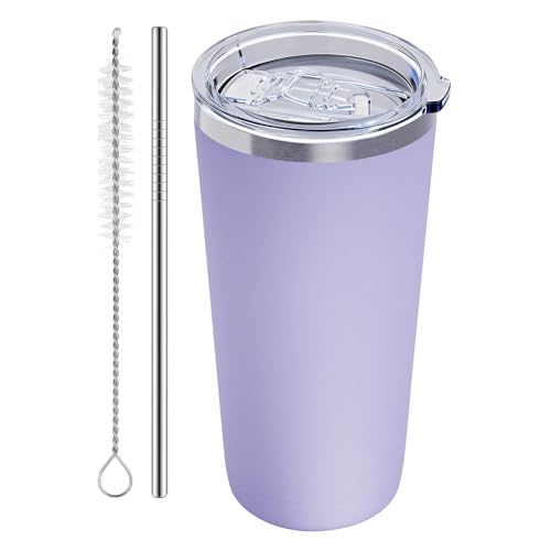 GGQ 20oz Lavender Travel Coffee Tumbler - Stainless Steel, Double Wall Insulated