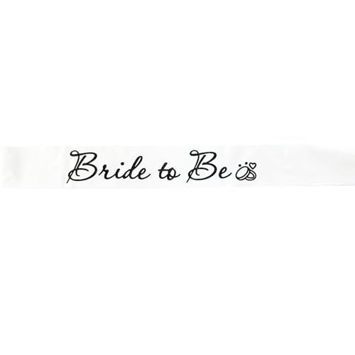 Bride to Be Satin Sash with Black Glitter Letters for Bachelorette Party