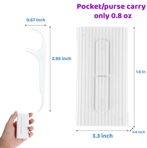 Berocia Portable Automatic Dental Floss Dispenser Case with 10 Flosser Sticks