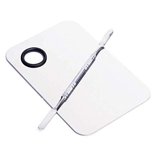 AKIRO Stainless Steel Makeup Mixing Palette and Spatula Set