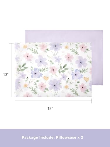 TILLYOU Toddler Pillowcases 2-Pack, 13x18 Travel Pillow Covers