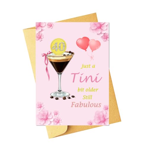 Funny 40th Birthday Card for Women - 40 Year Old Gift with Envelope
