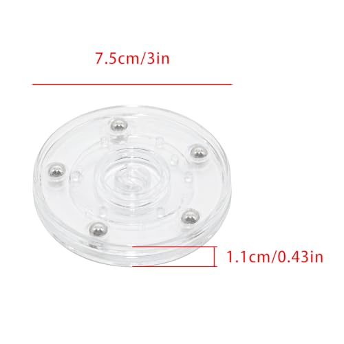 4Pcs Clear Acrylic Lazy Susan 3 Inch Turntable Organizer