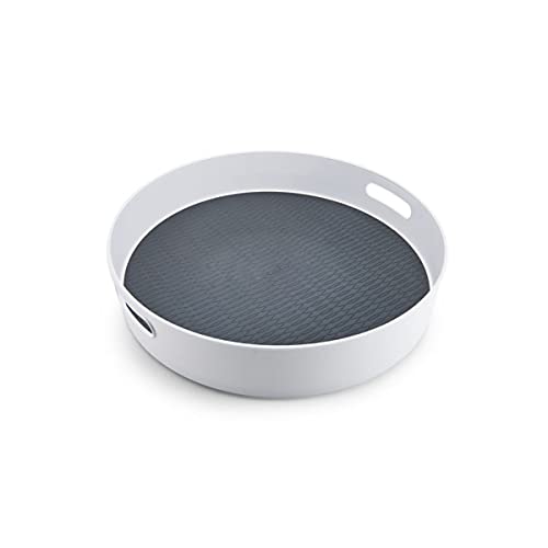 Copco 18-Inch Lazy Susan Organizer - White and Gray, Revolving Storage