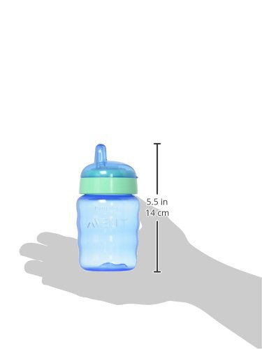 Philips Avent My Easy Sippy Cup, 9 oz, Spill-Proof Soft Spout (2 Pack, Blue/Green)