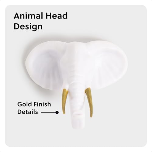 U Brands Animal Locker & Fridge Magnets Set - White & Gold, 8 Pack, Fun Magnetic Locker & Whiteboard Accessories