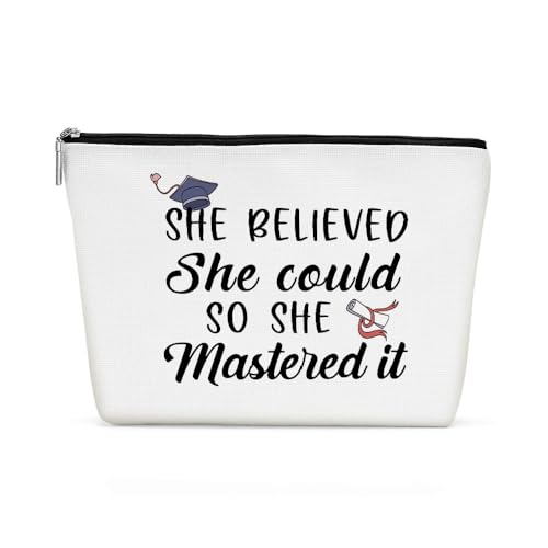 Cosmetic Bag for Women Waterproof Cotton Linen Travel Toiletry Pouch 9.7x6.8in