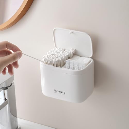 Wall-Mounted Pop-Up Q-Tip Holder & Cotton Pad Dispenser