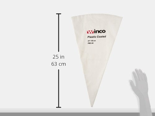 Winco 24-Inch Cotton Pastry Bag with Plastic Coating - Ideal for Cake Decorating