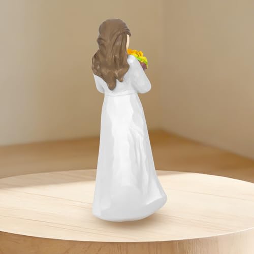 Sunflower Figurine Gift for Women, 5.7-Inch Hand-Painted Desk Decor