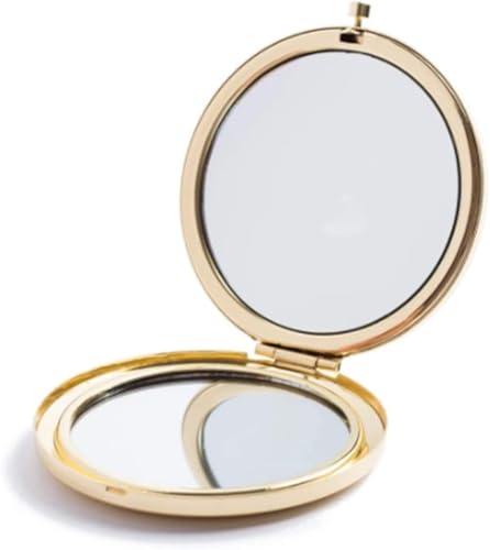 MIHAGUTY Stainless Steel Compact Pocket Mirror 1X 2X Magnification