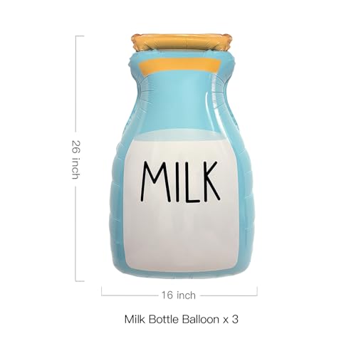 Large Milk Bottle Balloons - Baby Shower & Birthday Party Decor (3 Pack)