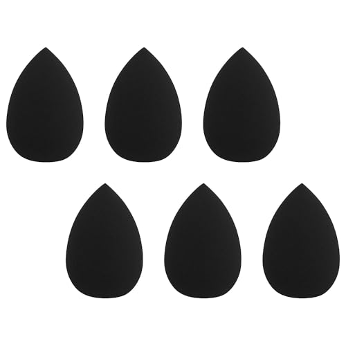 6Pcs Mini Makeup Sponge Set - Soft Black Beauty Blenders for Foundation