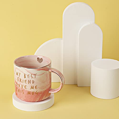 Pink Marble Coffee Mug - Best Friend Birthday Gift - 11.5oz Friendship Cup