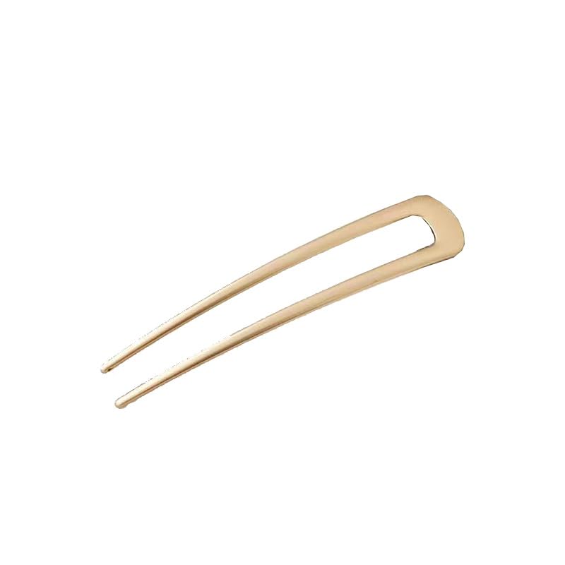 LOHGOU French Style Hair Forks 2Pcs Large Metal U Shaped Hair Pins for Buns