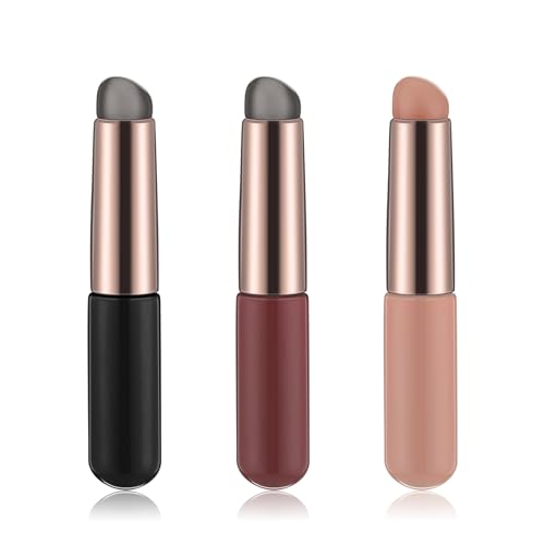 Lusofie 3PCS Silicone Ombre Nail Brushes for Gradient Nail Art and Chrome Powder