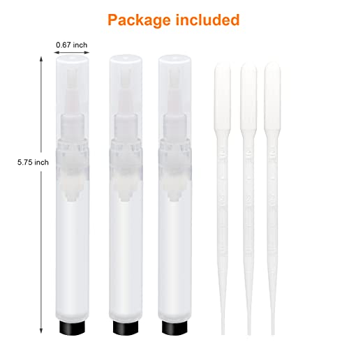 URGINO Refillable Cuticle Oil Pen - 3 Pack 6ml Reusable Nail Oil Applicator
