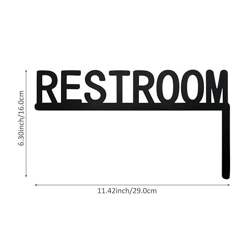 Urbraneco Metal Restroom Door Topper Sign - Black, Right Side