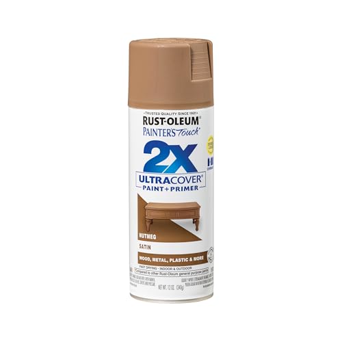 Rust-Oleum Painter's Touch 2X Ultra Cover Satin Spray Paint Nutmeg 12oz - Interior & Exterior