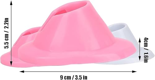 JianShuLian 2 Pcs Anti-Spill Nail Polish Bottle Holder Stand (Pink and White)