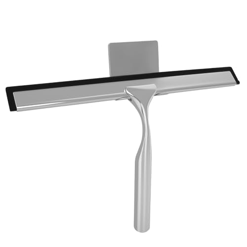 10-Inch Shower Squeegee - Stainless Steel & TPR Rubber for Streak-Free Cleaning