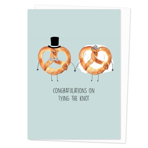 Funny Wedding Card - Tying the Knot Pretzel Design by Dotty about Paper