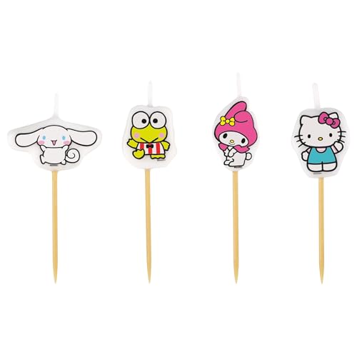 Hello Kitty and Friends Birthday Cake Pick Candles - 4 Count Party Supplies