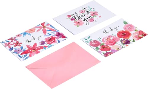 Amazon Basics Floral Thank You Cards with Envelopes, 4x6 Inches, 480 Pack
