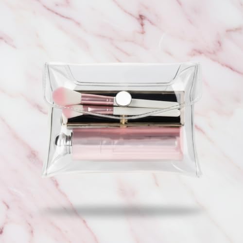 ZLmoue 4-Pack Transparent Mini PVC Makeup Bags Clear Cosmetic Pouches