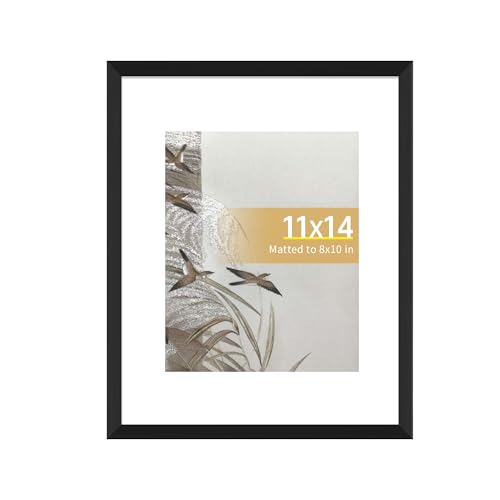 Black Picture Frame 11x14 for 8x10 Photos - Dual Size, Wall Hanging