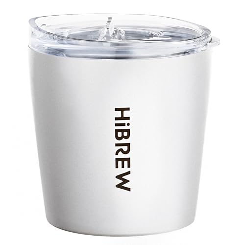 HIBREW 8oz Stainless Steel Espresso Mug - Vacuum Insulated Coffee Cup, White