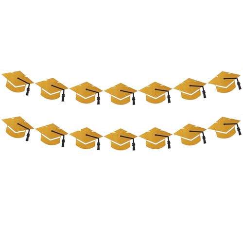 Pre-Strung Glitter Graduation Cap Banner for Class of 2026