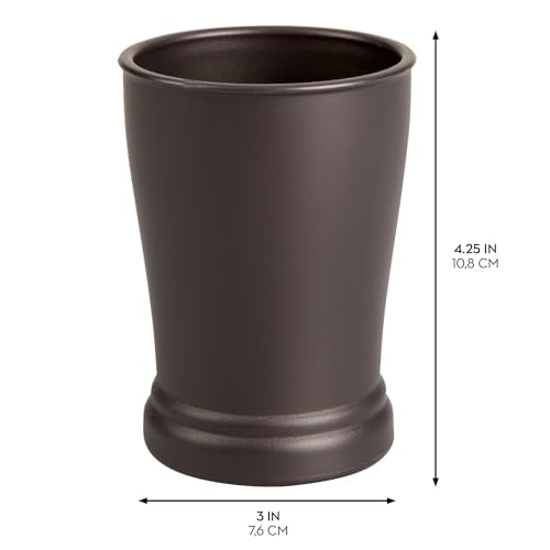 iDesign Kent Bathroom Tumbler Set - Bronze Plastic Toothbrush Holder (2 Pack)