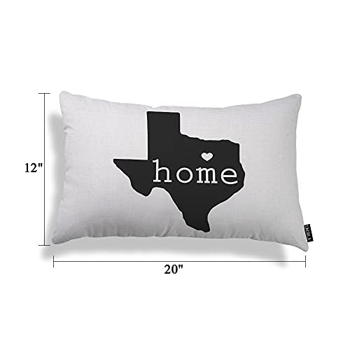 Texas State Map Decorative Throw Pillow Cover 12x20" - EKOBLA