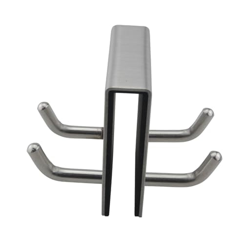 Stainless Steel Bathroom Hook for Frameless Shower Doors - No Drill