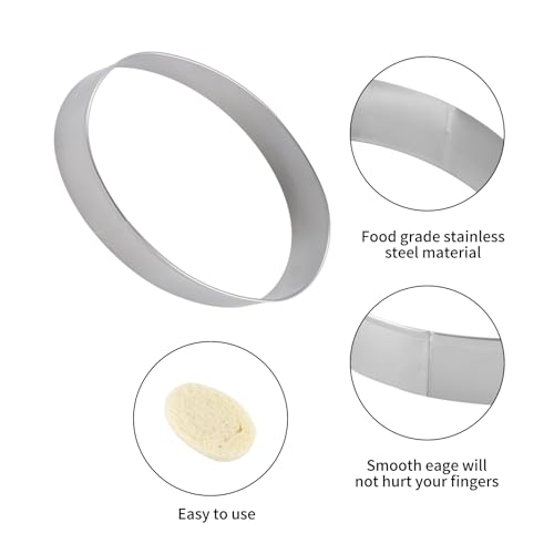 ANCKNE Oval Cookie Cutter Set Large - 5/4/3/2 Inch Stainless Steel Baking Molds, Geometric Shapes, Durable Food Safe Kitchen Tools, Variation: Oval