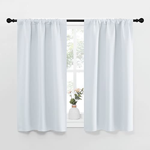 NICETOWN Greyish White Thermal Insulated Curtain Panels - 34" x 45" (Pack of 2) Room Darkening