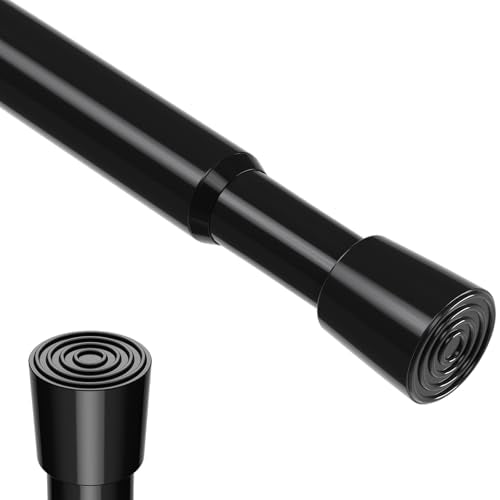 HAOYUNTE 18-41 Inch Adjustable Spring Tension Curtain Rod, Black