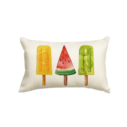 AVOIN Colorlife Summer Fruit Popsicle Pillow Cover 12x20
