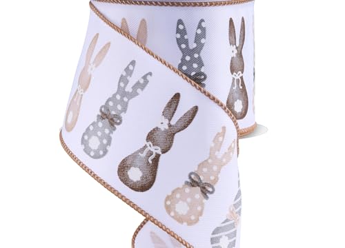 RG Ribbon Bunny Silhouettes Wired Fabric Ribbon 2.5 Inch by 10 Yards