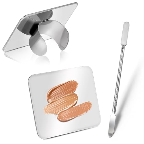 Abeillo Stainless Steel Makeup Mixing Palette and Foundation Spatula