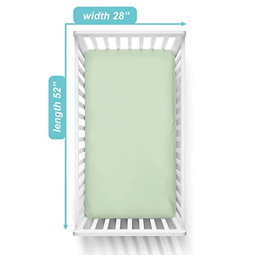 TL Care 100% Cotton Jersey Fitted Crib Sheet, Celery Green, 28x52
